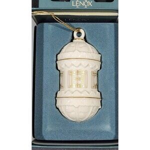Vintage Lenox Lantern Porcelain Christmas Ornament 1993 With Box